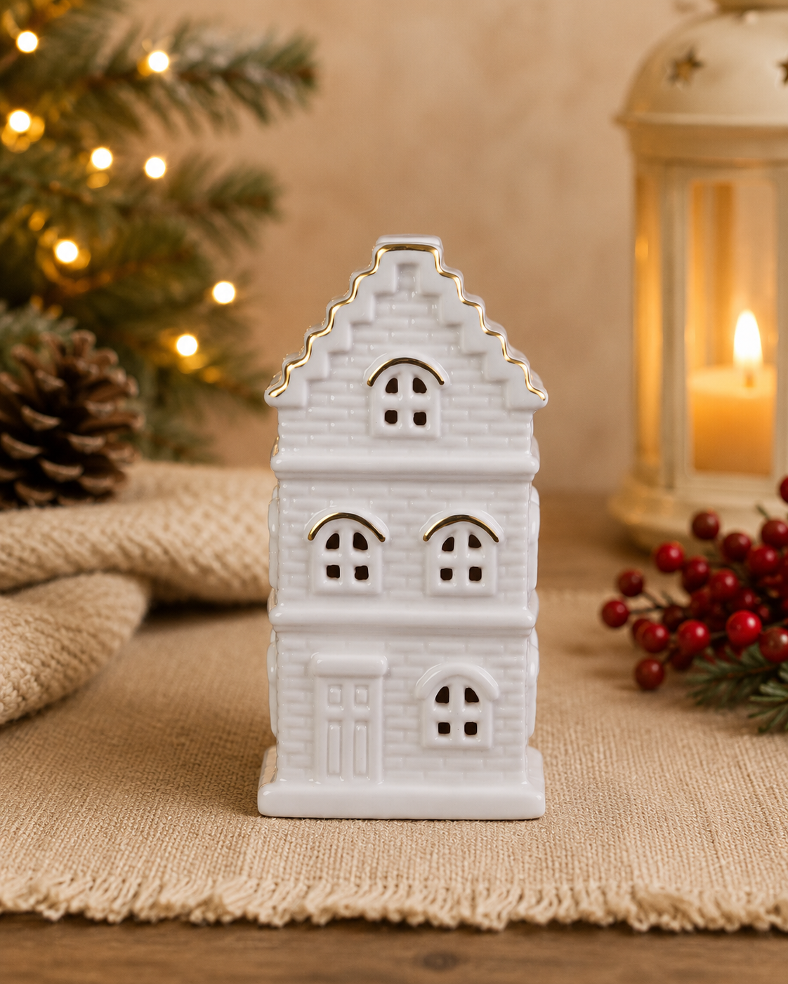THD789 Glowing Ceramic Christmas House