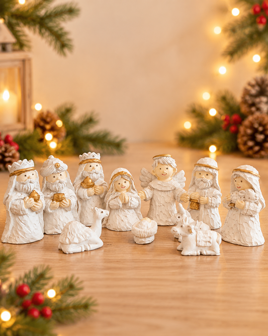 THD854 Ceramic Nativity Set – 11 Pieces