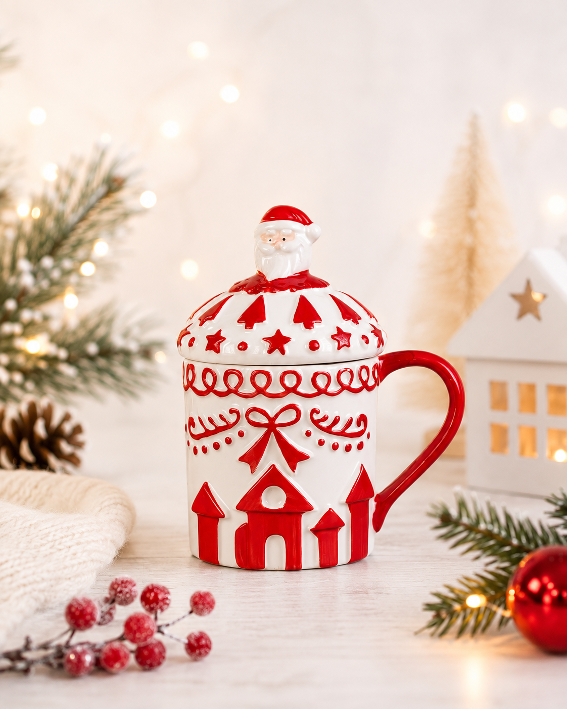THD876 Santa Christmas Mug with Lid