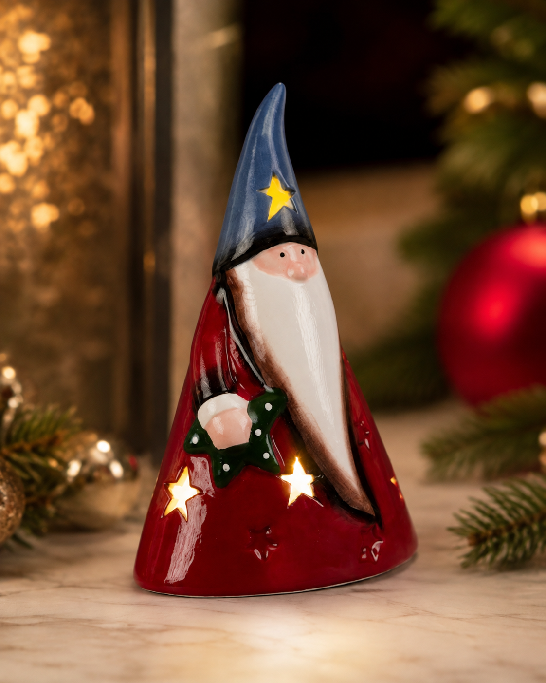 THD907 Light-Up Christmas Gnome Figurine