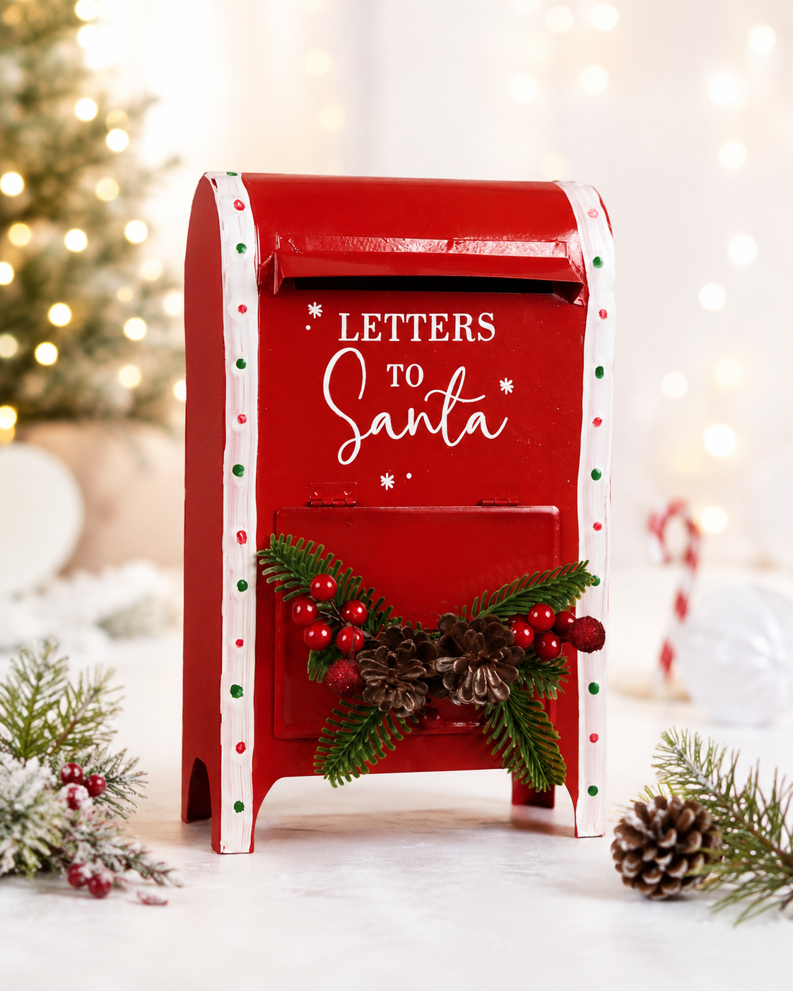 THD912 Christmas Santa Letter Metal Mailbox