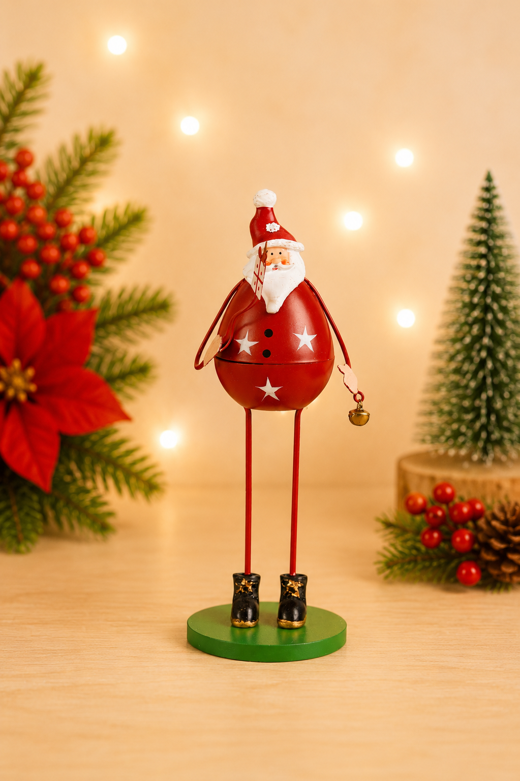 THD980 Whimsical Santa Christmas Tabletop Decoration – Metal
