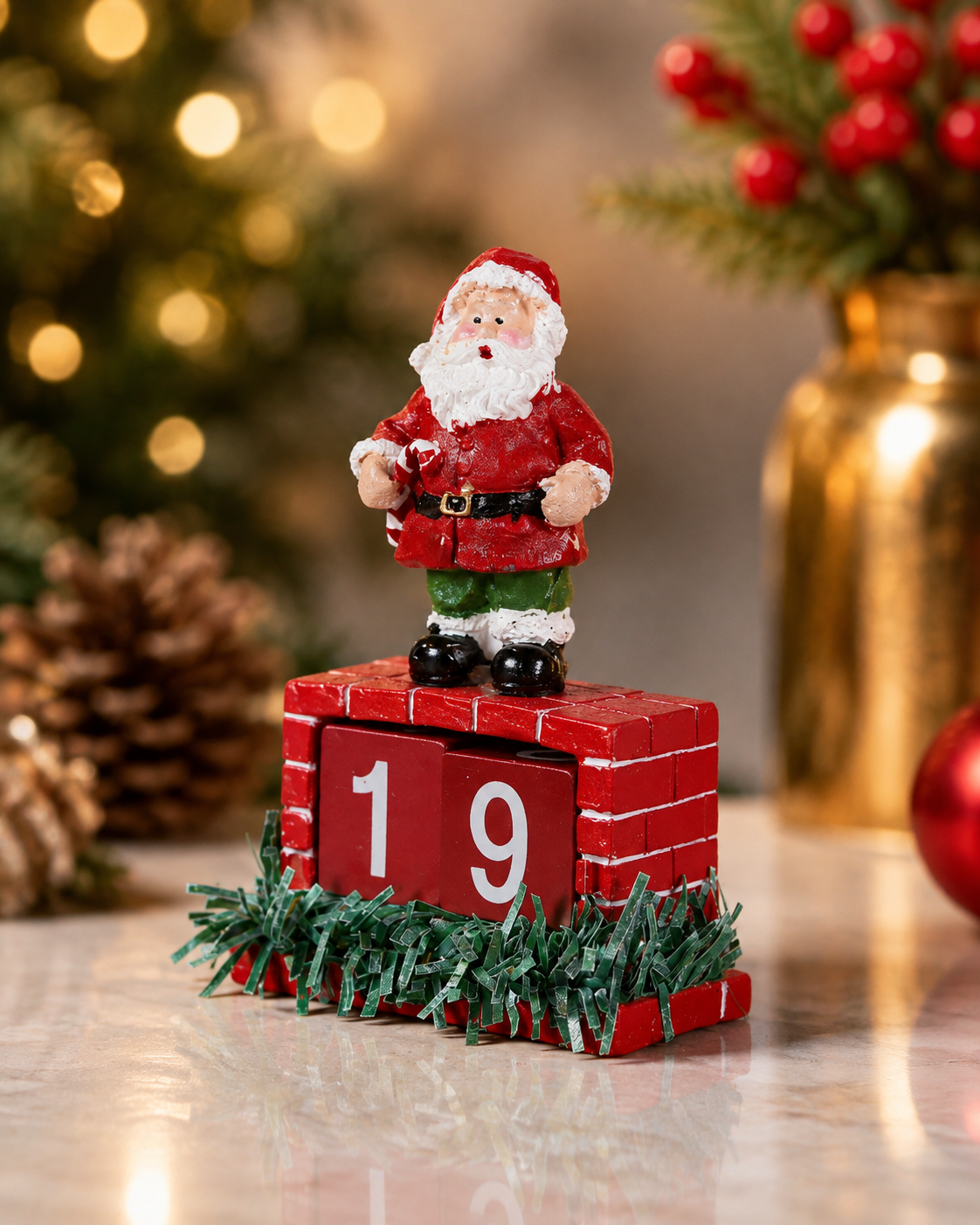 THD982 Santa Claus Christmas Advent Calendar Blocks – Resin
