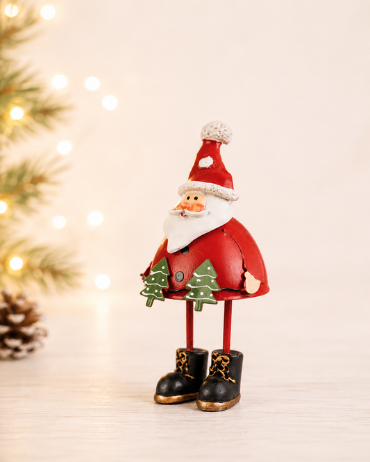 THD989 Metal Santa Claus Christmas Figurine with Christmas Trees