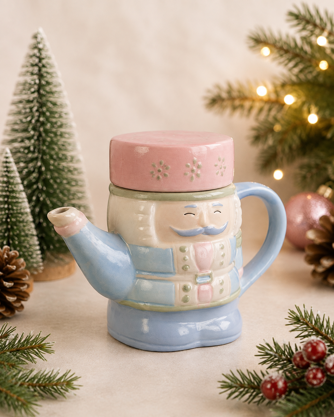 THD1009 Nutcracker Christmas Ceramic Kettle