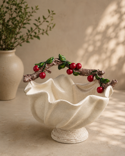 TT107 Cherry Branch Decorative Serving Bowl & Multipurpose Holder