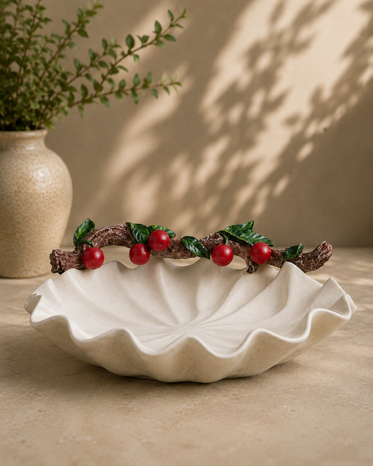 TT108 Cherry Branch Decorative Serving Platter & Multipurpose Holder