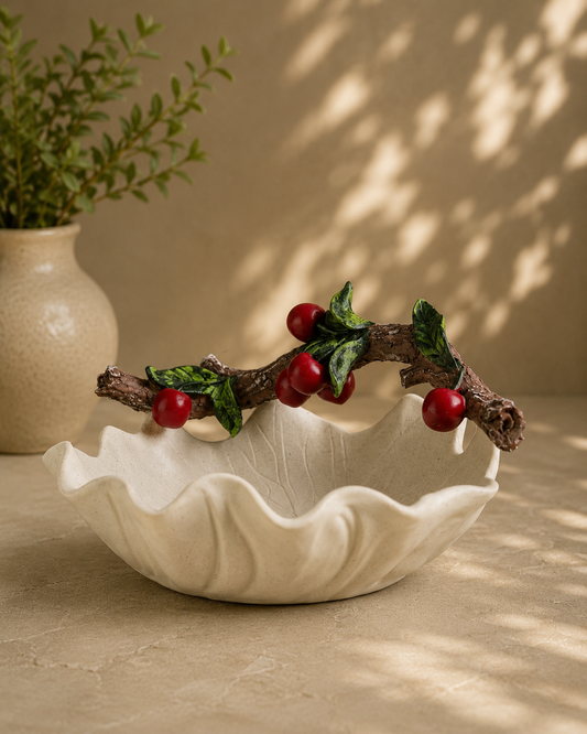 TT109 Cherry Branch Decorative Serving Bowl & Multipurpose Holder