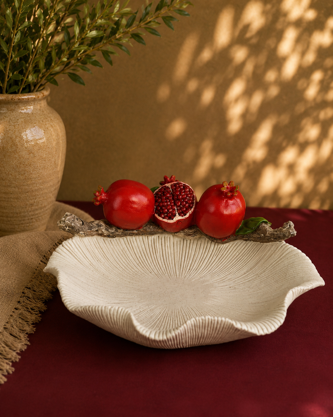 TT112  Pomegranate Decorative Serving Platter & Multipurpose Holder
