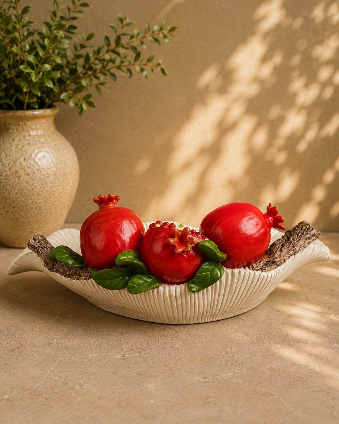 TT112  Pomegranate Decorative Serving Platter & Multipurpose Holder