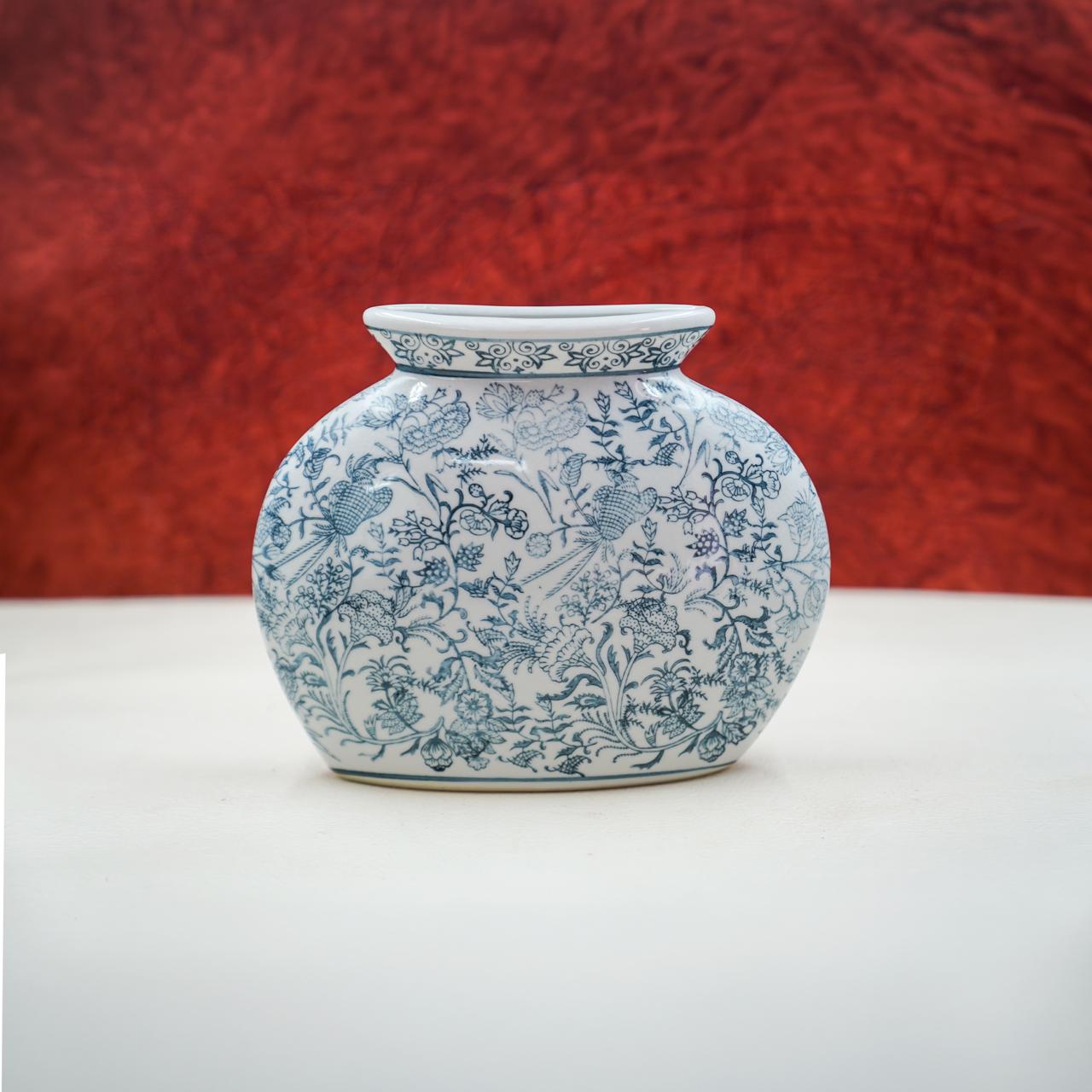 THD072 Blue Floral Ceramic Decorative Vase