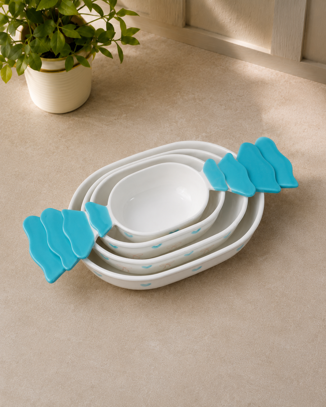 DD-144 Ceramic Baking Dish Set of 4 with Handles
