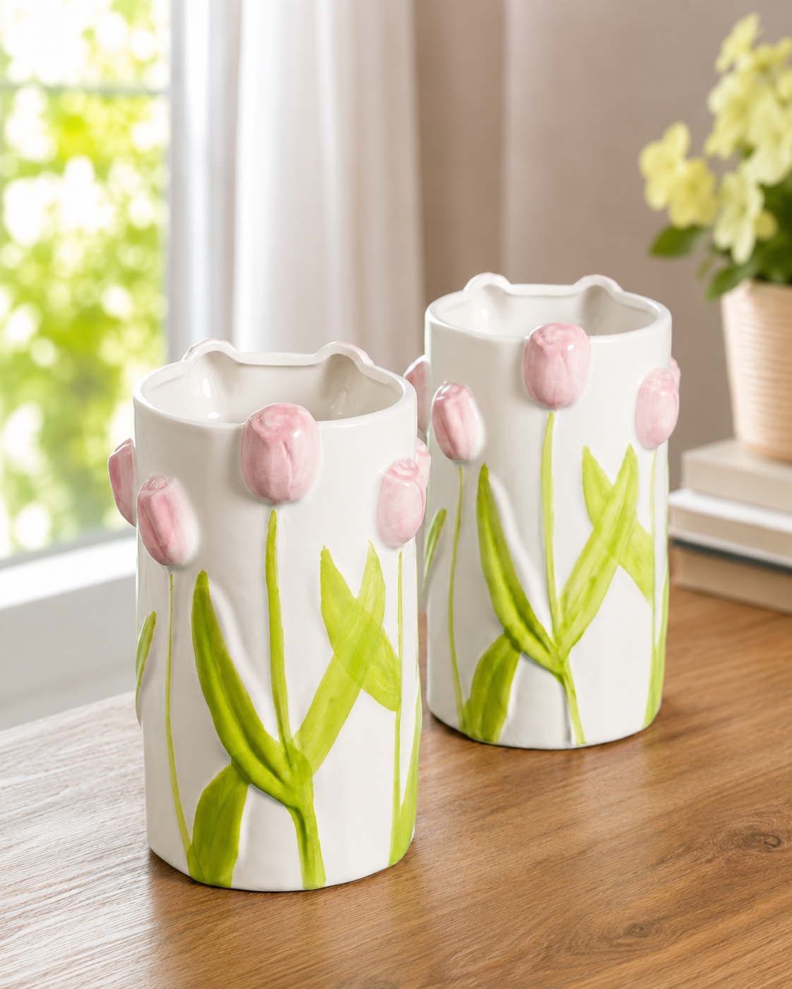 TT- 16 Pink Tulip Ceramic Flower Vase
