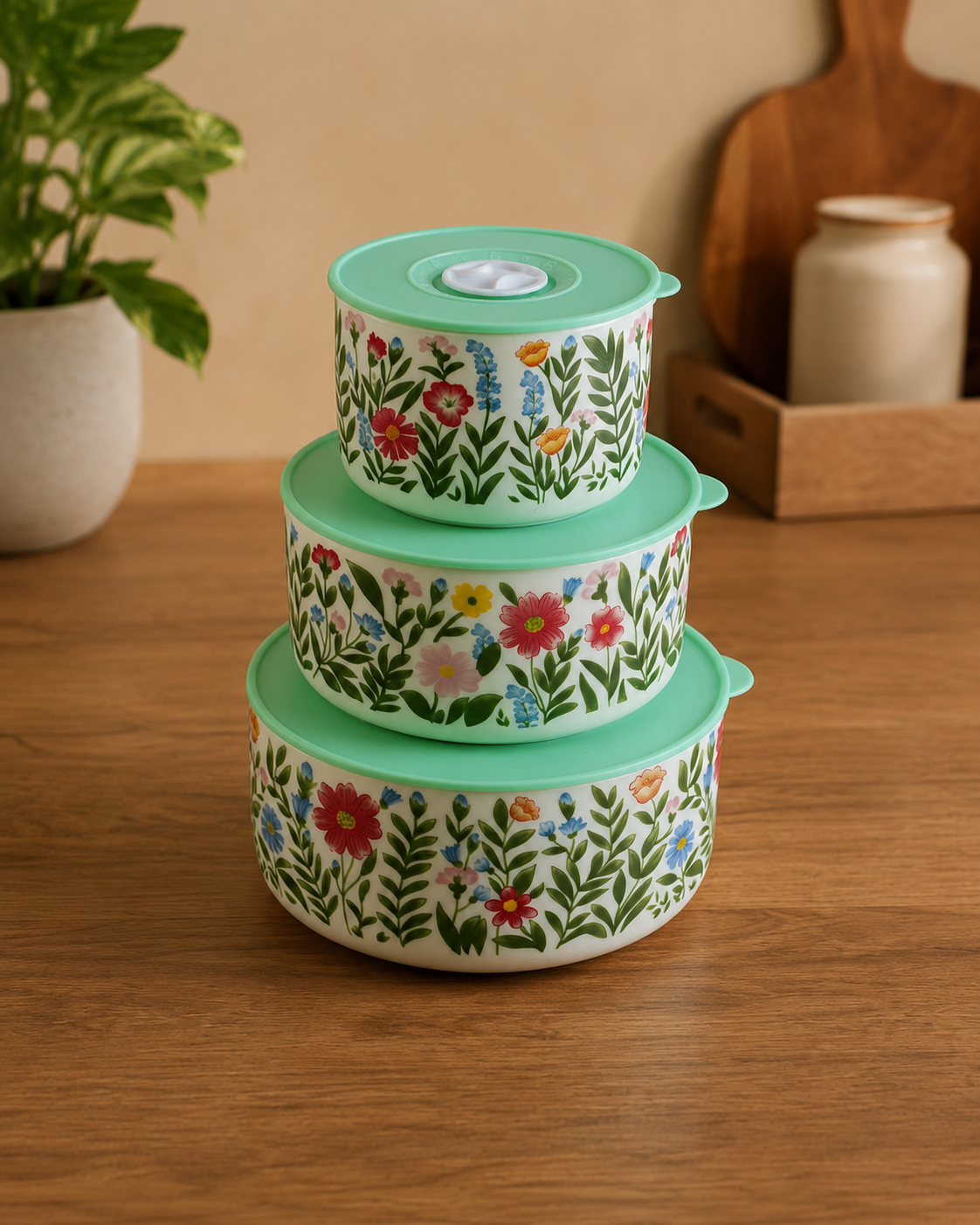 DD-135 Set of 3 Ceramic Storage Containers with Airtight Lids