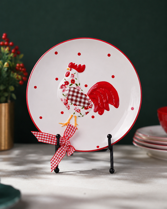 TT-221 Ceramic Rooster Decorative Serving Plate |