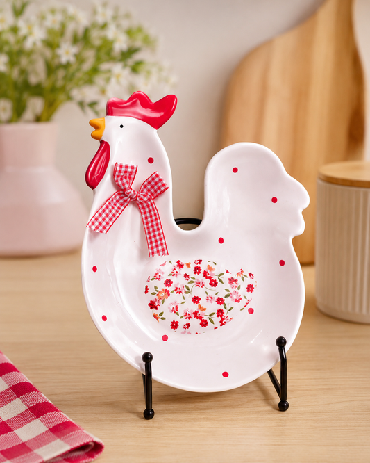 TT-223 Ceramic Rooster Serving Platter
