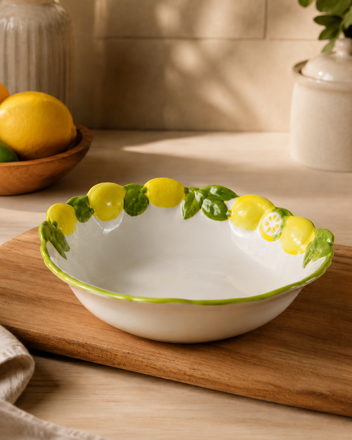 TT-009 Lemon Design Ceramic Serving Bowl