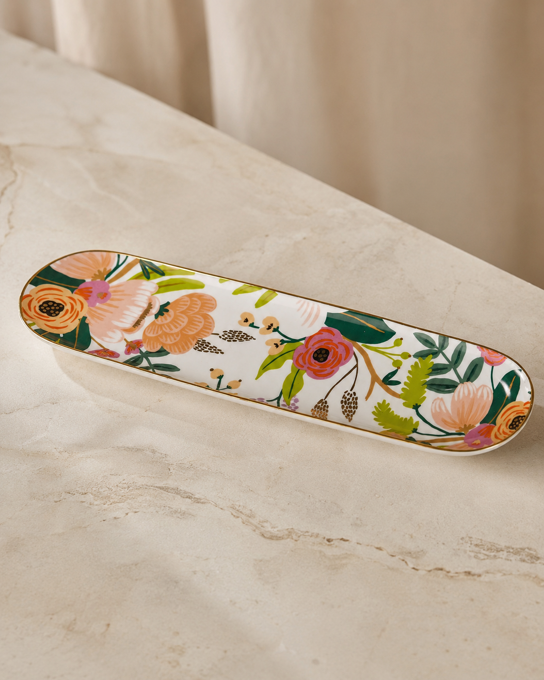 TT-288 Ceramic Floral Serving Platter
