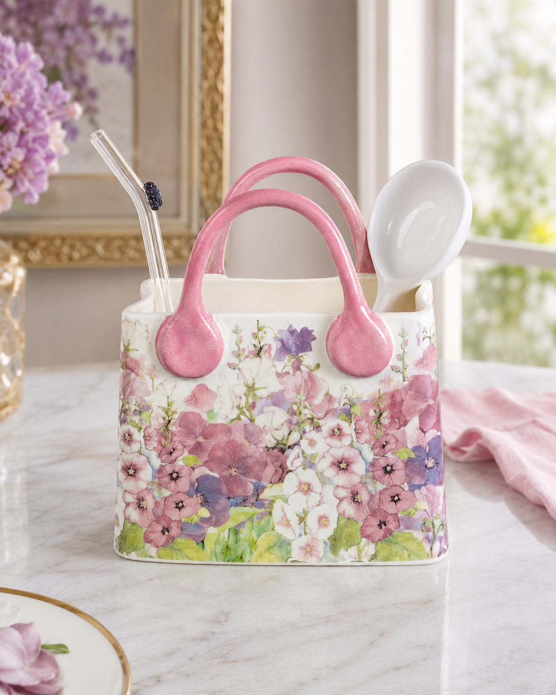 TT-211 Ceramic Floral Vase & Organizer Holder