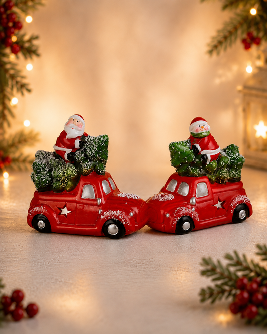 THD775 Light-Up Santa & Snowman Christmas Car Décor